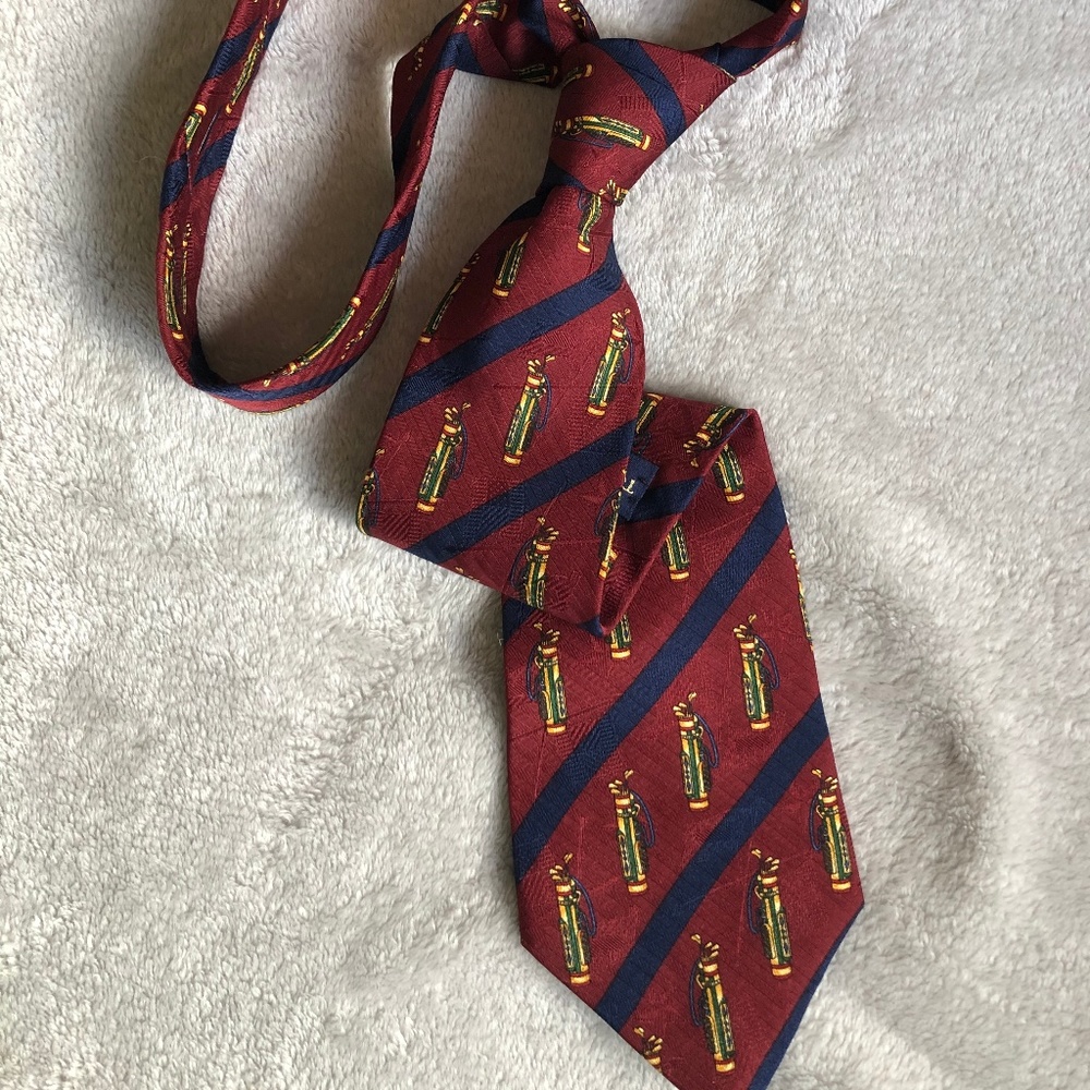 Silk Golf-Themed Necktie by Tommy Hilfiger